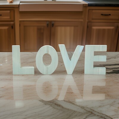 Four Individual Spell Love Letters Valentines Sign Stand