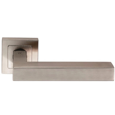 Eurospec Alvar Mitred Stainless Steel Door Handles, Satin Stainless Steel - SSL1401SSS (sold in pairs) SATIN FINISH