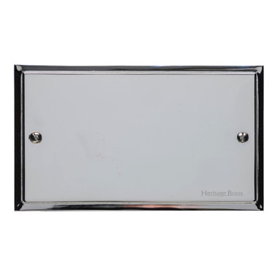 M Marcus Electrical Elite Stepped Plate Double Section Blank Plate, Polished Chrome - S02.932.PC POLISHED CHROME FINISH