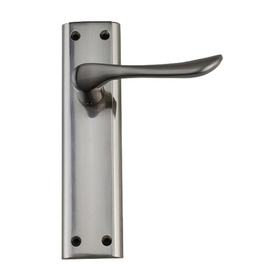 Darcel Yonne Door Handles, Dual Finish Satin Nickel & Polished Nickel - YONN-SNNP (sold in pairs) LOCK (WITH KEYHOLE)