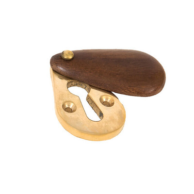 From The Anvil Plain Standard Profile Escutcheon & Cover, Polished Brass & Rosewood - 83558  PLAIN COVERED ESCUTCHEON, ROSEWOOD