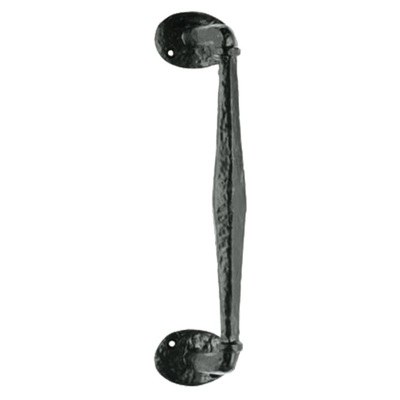 Carlisle Brass Ludlow Foundries Offset Pull Handle On Oval Rose, Black Antique - LF5266 BLACK ANTIQUE