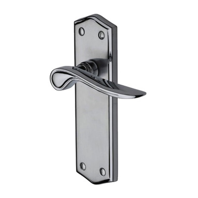 M Marcus Project Hardware Chester Design Door Handles On Backplate, Polished & Satin Chrome Apollo Finish - PR2400-AP (sold in pairs) LOCK (WITH KEYHOLE)