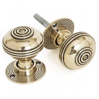 From The Anvil Prestbury (50mm) Small Mortice/Rim Knob Set, Aged Brass - 83857 (sold in pairs) AGED BRASS