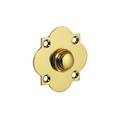 Croft Architectural Quatrefoil Bell Push, Various Finishes Available* - 1915 POLISHED BRASS