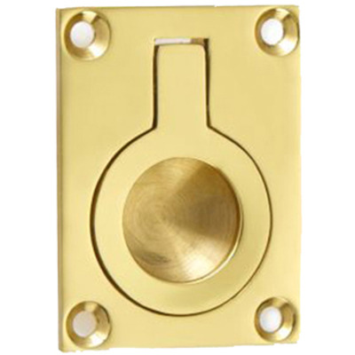 Croft Architectural Flush Ring, 64mm x 50mm *Various Finishes Available - 1050-C (sold in singles) FLUSH RING 2.12inch X 2inch POLISHED BRASS