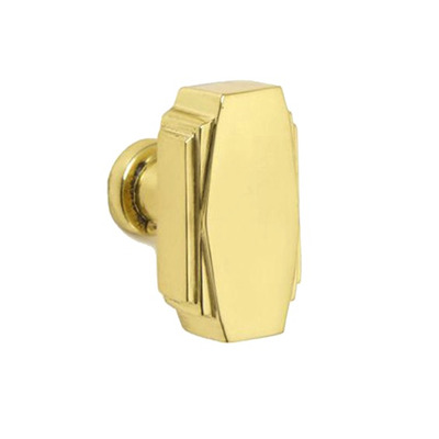 Croft Architectural Art Deco Cupboard Door Knob, 38mm x 23mm, *Various Finishes Available - 7006-38 POLISHED BRASS