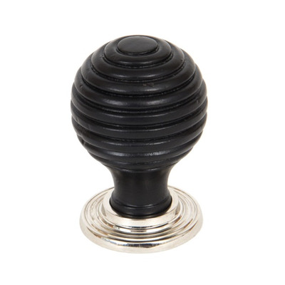 From The Anvil Beehive Cabinet Knob (35mm Or 38mm), Ebony And Polished Nickel - 83869 EBONY AND POLISHED NICKEL - 38mm