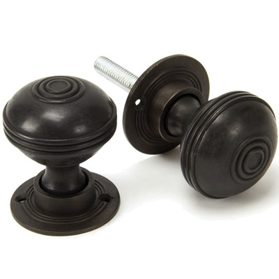 From The Anvil Prestbury (50mm) Small Mortice/Rim Knob Set, Aged Bronze - 83945 (sold in pairs) AGED BRASS