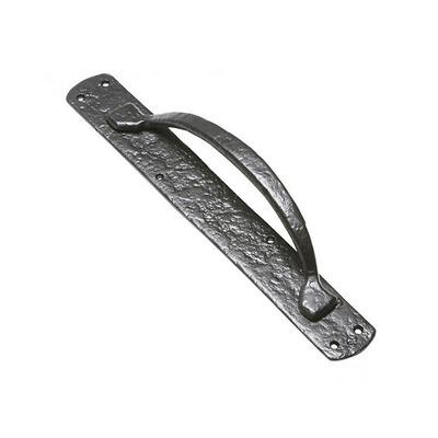 Kirkpatrick Black Antique Malleable Iron Pull Handle On Backplate (386mm x 50mm) - AB2167 BLACK ANTIQUE - 15.25"