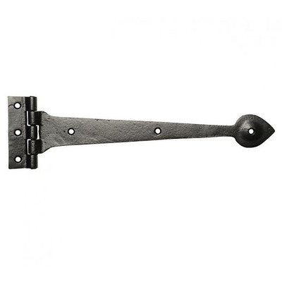 Kirkpatrick Smooth Black Malleable Iron Hinge (9, 10.5, 12, 15, 18 Inch) - AB3679 (sold in pairs)  (B) SMOOTH BLACK - 10"