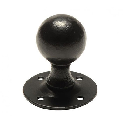 Kirkpatrick Un-Sprung Smooth Black Malleable Iron Ball Mortice Door Knob - AB4085 (sold in pairs) SMOOTH BLACK FINISH