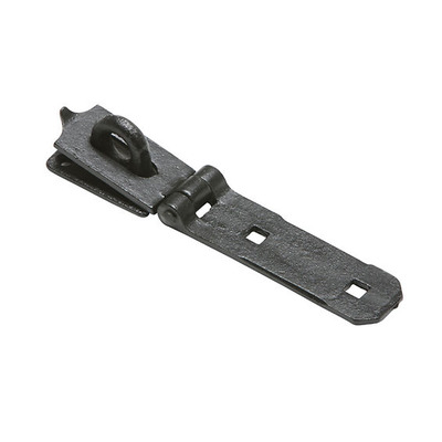 Kirkpatrick Smooth Black Malleable Iron Hasp and Staple (Various Sizes) - AB4290 (B) SMOOTH BLACK - 8"
