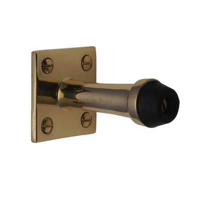 Heritage Brass Wall Mounted Door Stop (64mm OR 76mm), Polished Brass - V1190-PB POLISHED BRASS - 64mm (2 1/2")