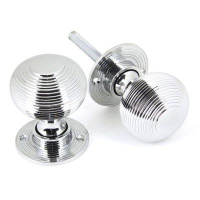 From The Anvil Beehive Mortice/Rim Knob Set, Polished Chrome - 90273 (sold in pairs) POLISHED CHROME - (HEAVY)