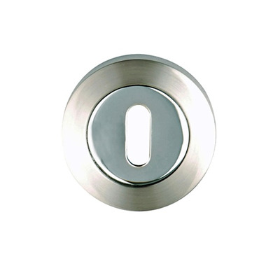 Excel Standard Profile Escutcheon, Dual Finish Polished Chrome & Satin Chrome - XL3851 (sold in pairs) POLISHED CHROME & SATIN CHROME