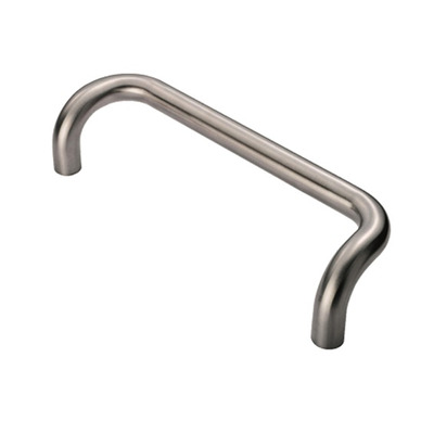Eurospec Cranked Pull Handles (Various Sizes), Polished Or Satin Stainless Steel - PAC/PFC/PBC/PCC SATIN FINISH - 225mm c/c, Bar 19mm Dia.