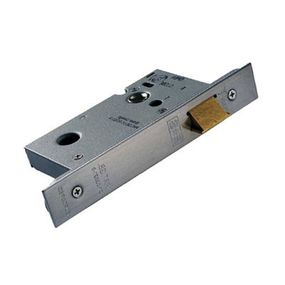 Eurospec Architectural 2.5 Or 3 Inch Long Upright Case Mortice Latches (Bolt Through) - Satin Stainless Steel - ULS5025 64mm (2.5 INCH) SATIN STAINLESS STEEL