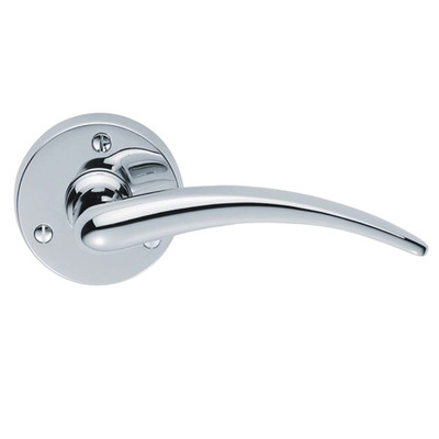 Carlisle Brass Wing Door Handles On Round Rose, Polished Chrome - DL66CP (sold in pairs) POLISHED CHROME