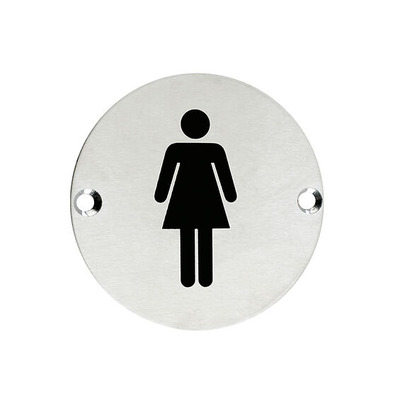 Zoo Hardware ZSS Door Sign - Female Sex Symbol, Satin Stainless Steel - ZSS02SS SATIN STAINLESS STEEL - FEMALE