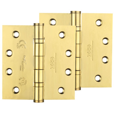 Zoo Hardware 4 Inch Grade 13 Ball Bearing Hinge, PVD Stainless Brass - ZHSS244PVD (sold in pairs) PVD STAINLESS BRASS - 102mm x 102mm x 3mm
