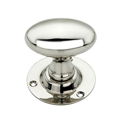 Spira Brass Oval Mortice Door Knob (60mm), Polished Nickel - SB2109PN (sold in pairs) POLISHED NICKEL