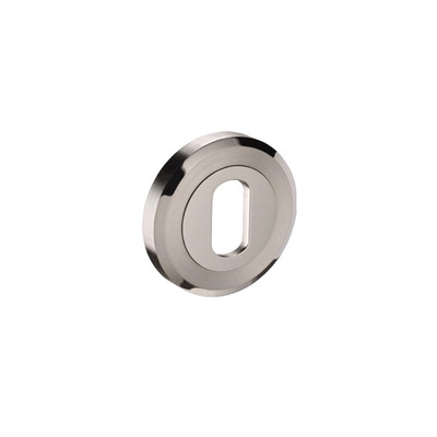 Access Hardware Bevelled Edge Oval Profile Escutcheon, Dual Finish Polished & Satin Stainless Steel - C8408DM DUAL FINISH: POLISHED STAINLESS STEEL & SATIN STAINLESS STEEL