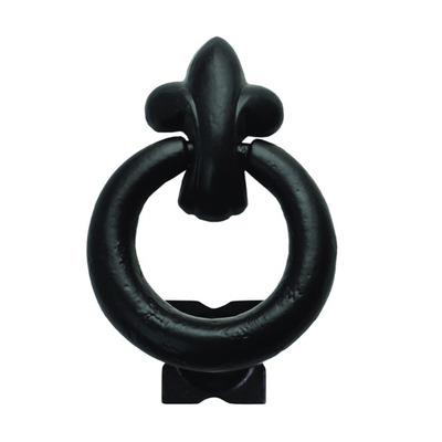 Cardea Ironmongery Ring Door Knocker, Black Iron - BI152 BLACK IRON