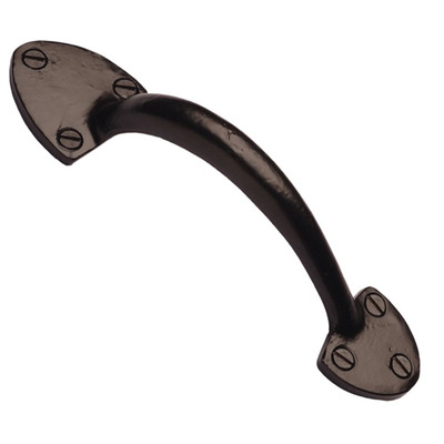 Cardea Ironmongery Round Pull Handle (191mm), Black Iron - BI579 BLACK IRON