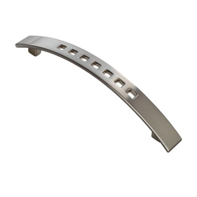 Carlisle Brass Fingertip Quadra Curved Bow Cabinet Pull Handle (128mm C/C), Satin Nickel - FTD272BSN SATIN NICKEL - 128mm c/c