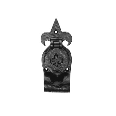 Carlisle Brass Ludlow Foundries Fleur De Lys Rim Cylinder Pull, Black Antique - LF5543 BLACK ANTIQUE
