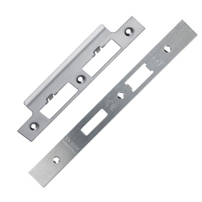 Eurospec Forend & Strike Pack For DLS DIN Euro Sash/Bathroom Lock, Satin Stainless Steel - FSF5017SSS SATIN STAINLESS STEEL - RADIUS END