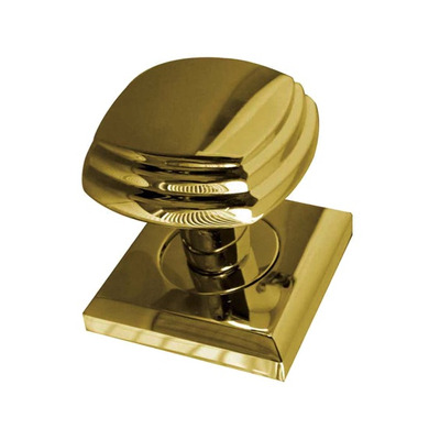 Frelan Hardware Tiered Square Mortice Door Knob On Square Rose, Polished Brass - JV74PB (sold in pairs) POLISHED BRASS