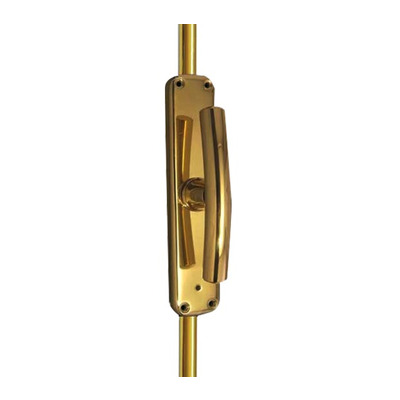 Frelan Hardware Locking Espagnolette Bolt With Curved Handle, Polished Brass - JV633PB POLISHED BRASS