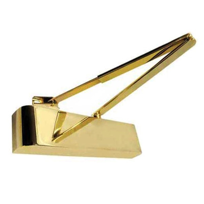 Frelan Hardware Contract Size 2-4 Overhead Door Closer With Matching Arm, Polished Brass - JD200PB POLISHED BRASS