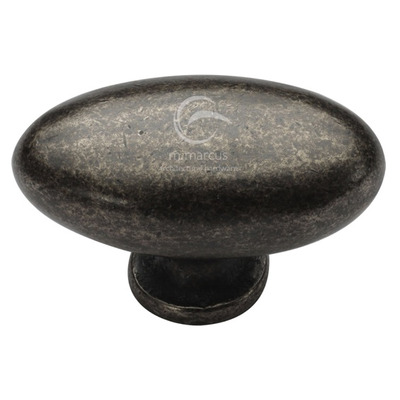 M Marcus Oval Cabinet Knob (50mm x 28mm), White Rustic Solid Bronze - WM118 50 PEWTER PATINA ON WHITE BRONZE - 50mm x 28mm