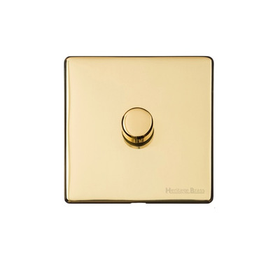 M Marcus Electrical Vintage 1 Gang 2 Way Push On/Off Dimmer Switch, Polished Brass (250 OR 400 Watts) - X01.260.250 POLISHED BRASS - 250 WATTS