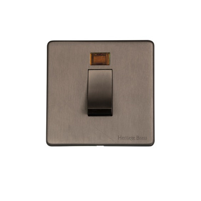 M Marcus Electrical Studio 45 Amp Cooker Switch With Neon, Single Plate, Aged Pewter (Trimless) - YAP.263.AP AGED PEWTER