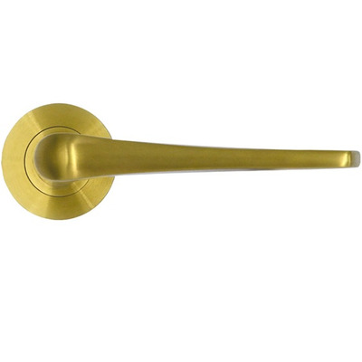 Zoo Hardware Rosso Tecnica Como Grade 304 Stainless Steel Lever On Round Rose, PVD Satin Brass - RT020PVDSB (sold in pairs) PVD SATIN BRASS