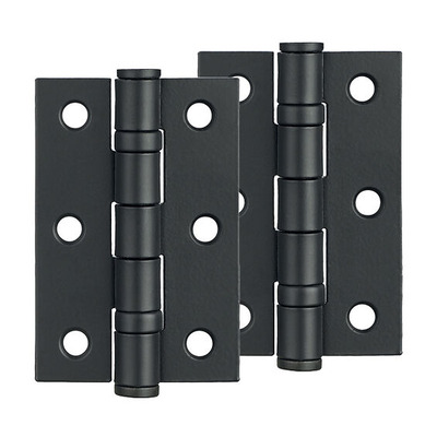 Intelligent Hardware 3 Inch Steel Ball Bearing Butt Hinges, Black - HBB.75.BLK (sold in pairs) BLACK - 75mm x 50mm
