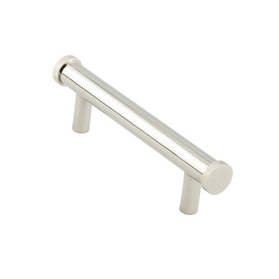 Frelan Hardware Hoxton Thaxted Line Knurled End Cap Cabinet Pull Handle (96mm OR 224mm c/c), Polished Nickel - HOX250PN POLISHED NICKEL - 96mm c/c