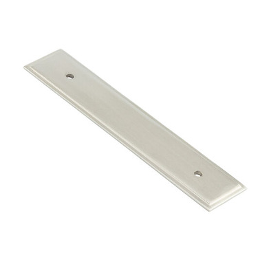 Frelan Hardware Hoxton Rushton Stepped Backplate For Cabinet Pull Handle (96mm OR 224mm c/c), Satin Nickel - HOX6050SN SATIN NICKEL - 224mm c/c