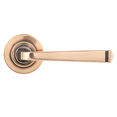 From The Anvil Avon Door Handles On Plain Rose, Polished Bronze - 46093 (sold in pairs) POLISHED BRONZE - SPRUNG
