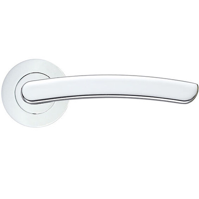 Zoo Hardware Stanza Santiago Contract Range Lever On Round Rose, Polished Chrome - ZPA020-CP (sold in pairs) POLISHED CHROME