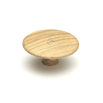Heritage Brass Wooden Mushroom Cabinet Knob Split Design (48mm OR 64mm Diameter), Oak Finish - W4466-48-OAK OAK FINISH - 48mm