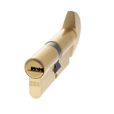 Atlantic UK AGB Euro Profile 15 Pin Cylinder Key & Turn (35mm/35mm OR 40mm/40mm), Satin Brass - CA20083030 SATIN BRASS - 40mm/40mm (80mm)