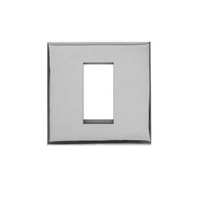 M Marcus Electrical Winchester 1 Module Euro Plate, Polished Chrome - PL.W02.2691.G POLISHED CHROME