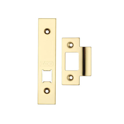 Zoo Hardware Face Plate And Strike Plate Accessory Pack For Horizontal Latch, Polished Brass Unlacquered - ZLAP17BPBUL POLISHED BRASS UNLACQUERED