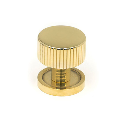 From The Anvil Judd Cabinet Knob On Rose (25mm, 32mm Or 38mm), Polished Brass - 50361 POLISHED BRASS - 38mm
