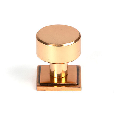 From The Anvil Kelso Square Rose Cabinet Knob (25mm, 32mm Or 38mm), Polished Bronze - 50462 POLISHED BRONZE - 38mm